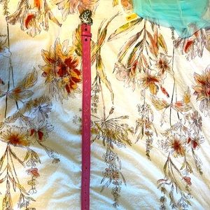 Justin brand leather toddler/little girls pink belt w/crystal heart belt buckle.